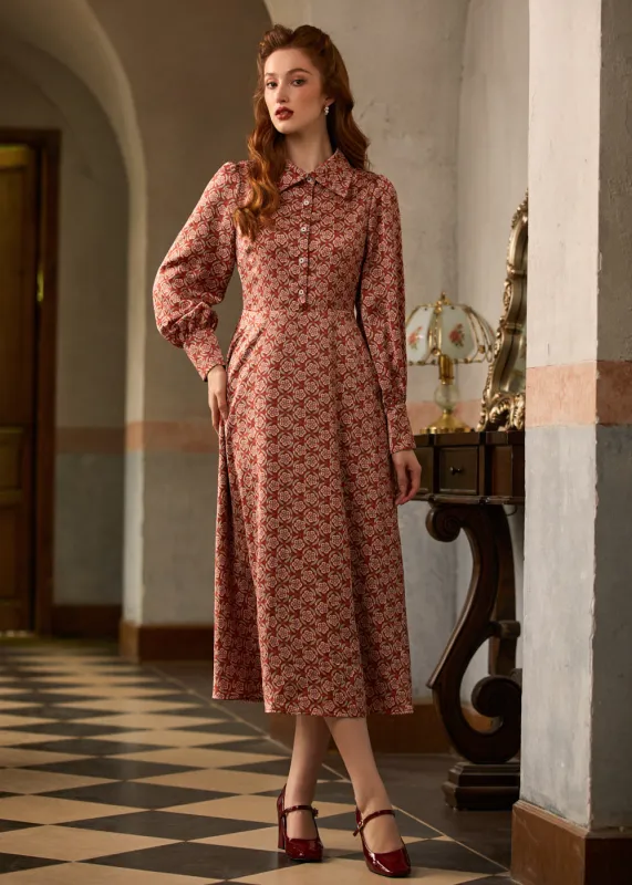 Romantic Era Button Front Midi Dress sold by Modcloth