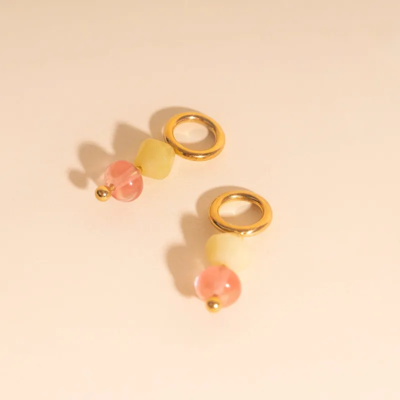 Pink Lemonade Huggie Hoop Charms sold by Modcloth