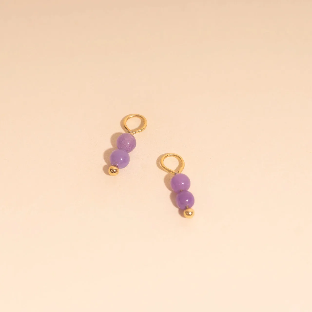 Lavender Bead Drop Huggie Hoop Charms sold by Modcloth product image thumbnail 4