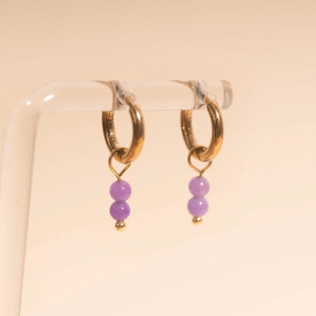 Lavender Bead Drop Huggie Hoop Charms sold by Modcloth product image thumbnail 5