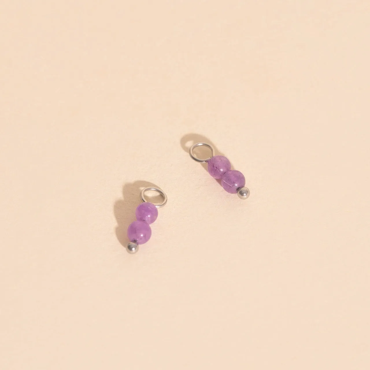 Lavender Bead Drop Huggie Hoop Charms sold by Modcloth product image thumbnail 2