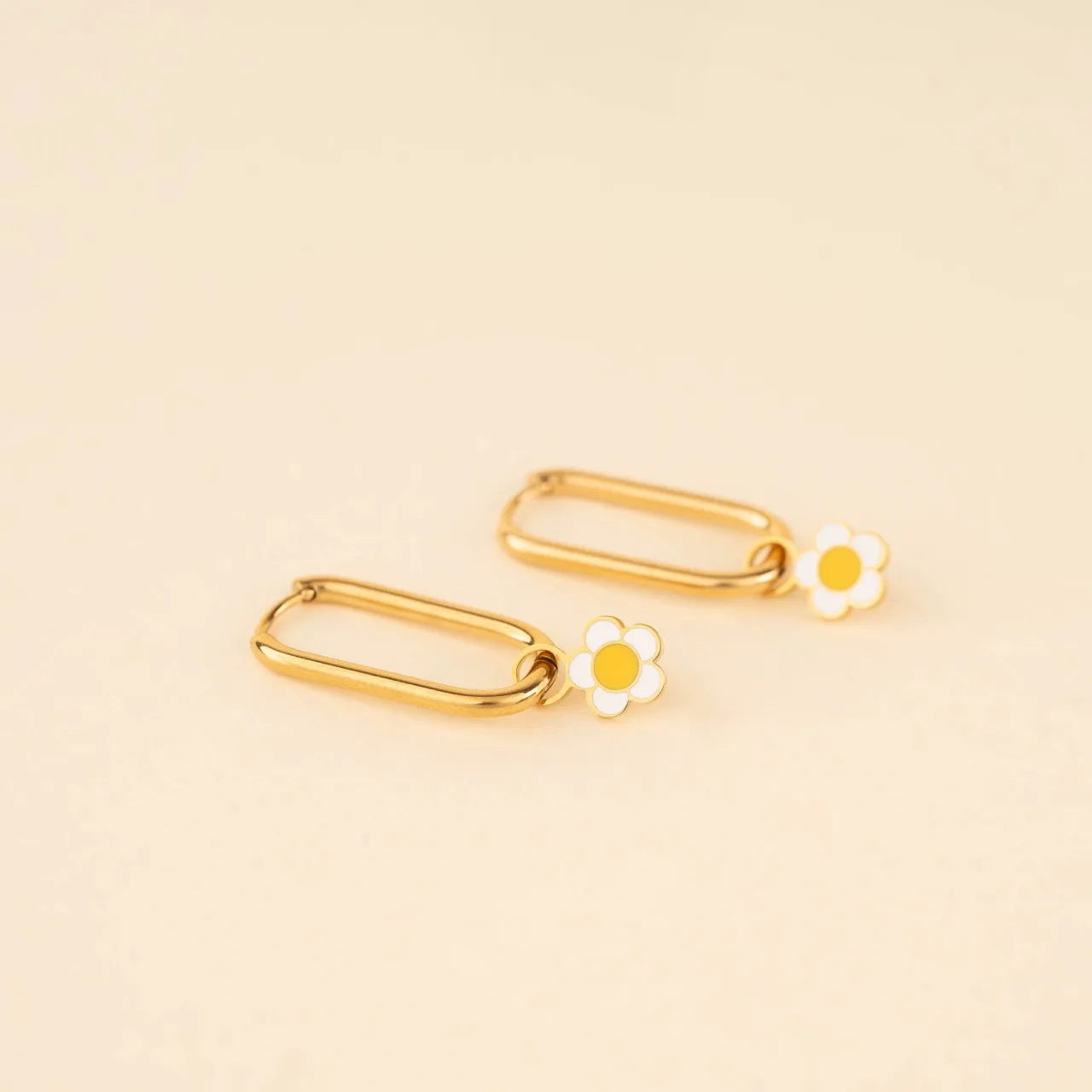 White Flower Huggie Hoop Charms sold by Modcloth product image thumbnail 2