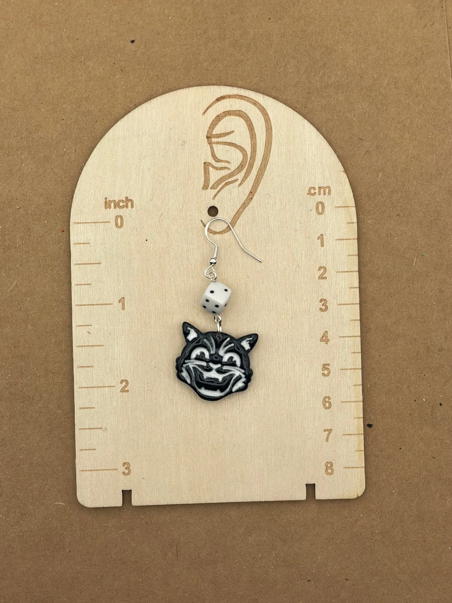 Retro Black Cat with White Dice Earrings sold by Modcloth product image thumbnail 2