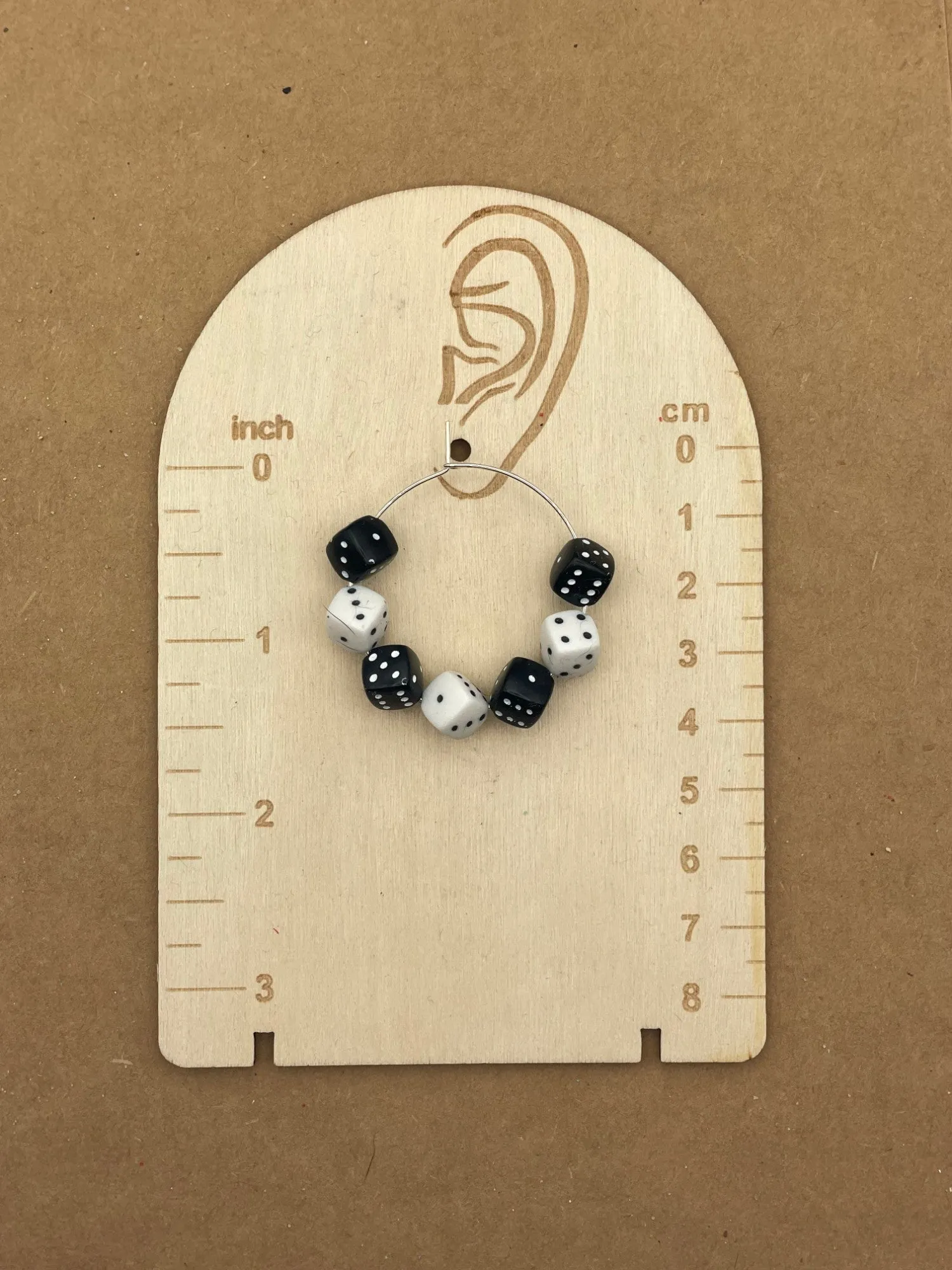 Black & White Dice Hoop Earrings sold by Modcloth product image thumbnail 2