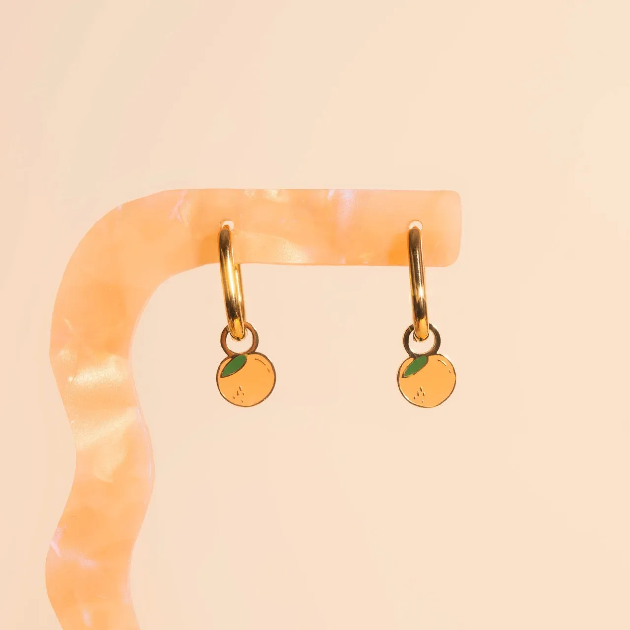 Mini Peach Huggie Hoop Charms sold by Modcloth product image thumbnail 2