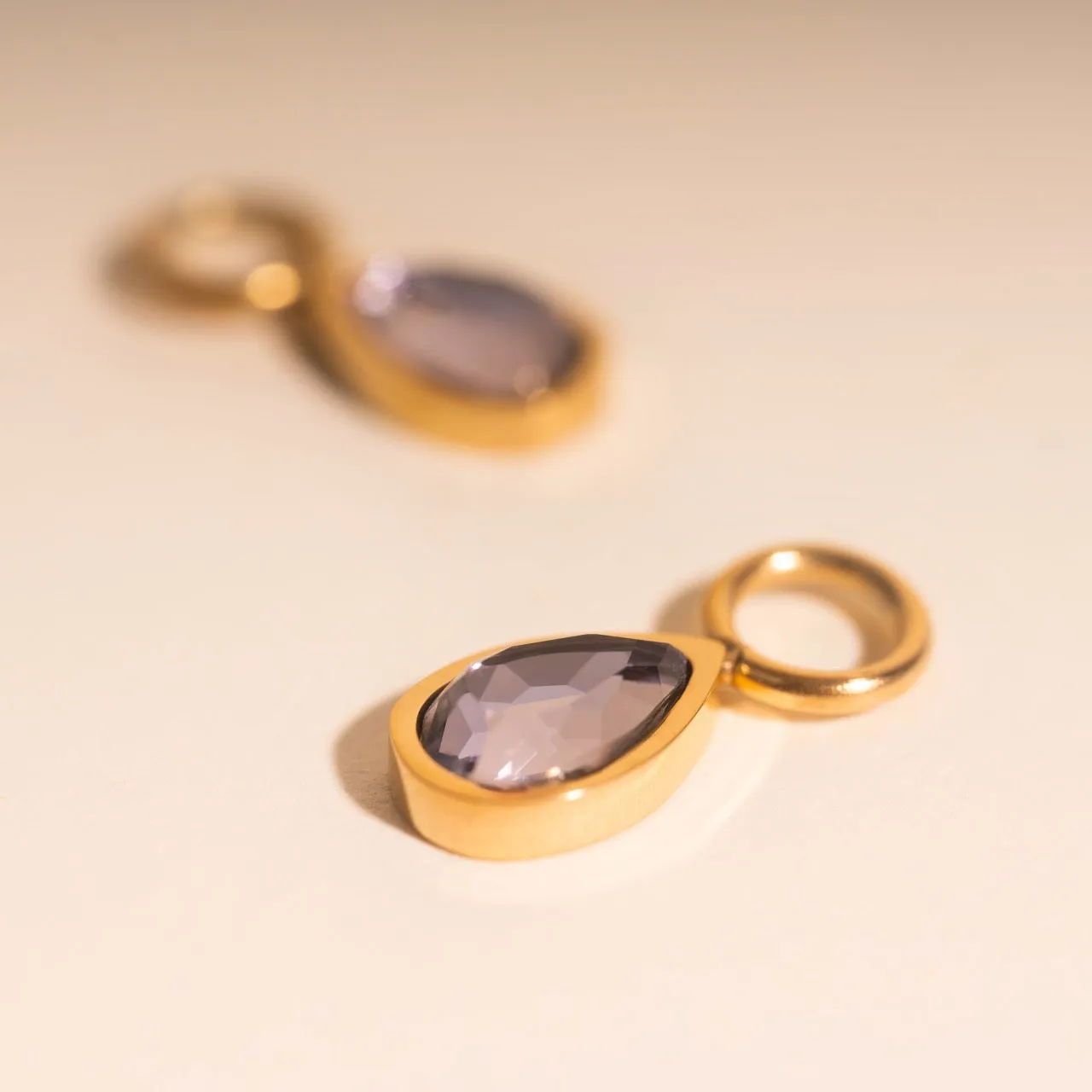 Lilac Drop Huggie Hoop Charms sold by Modcloth product image thumbnail 3