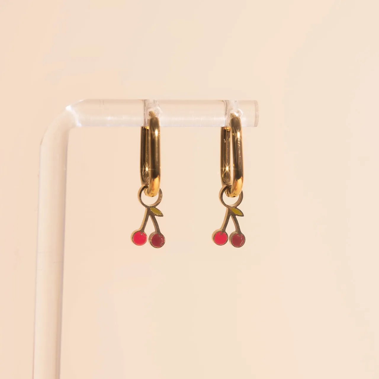 Mini Cherry Huggie Hoop Charms sold by Modcloth product image thumbnail 2