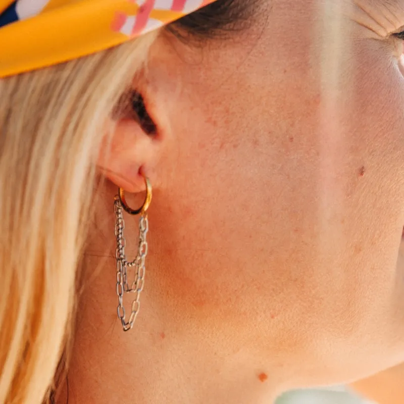 Chain Link Hoop Earrings sold by Modcloth