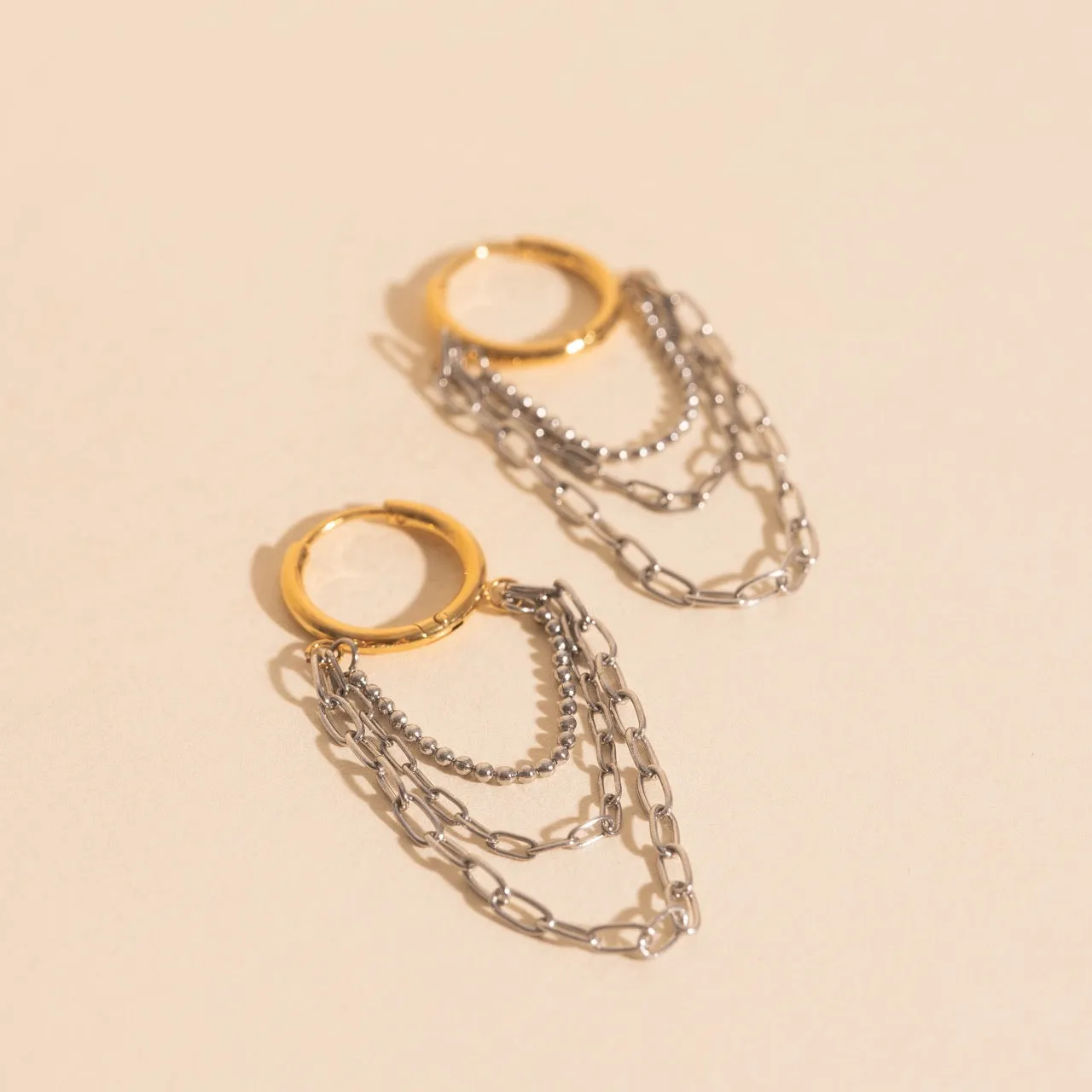 Chain Link Hoop Earrings sold by Modcloth product image thumbnail 4