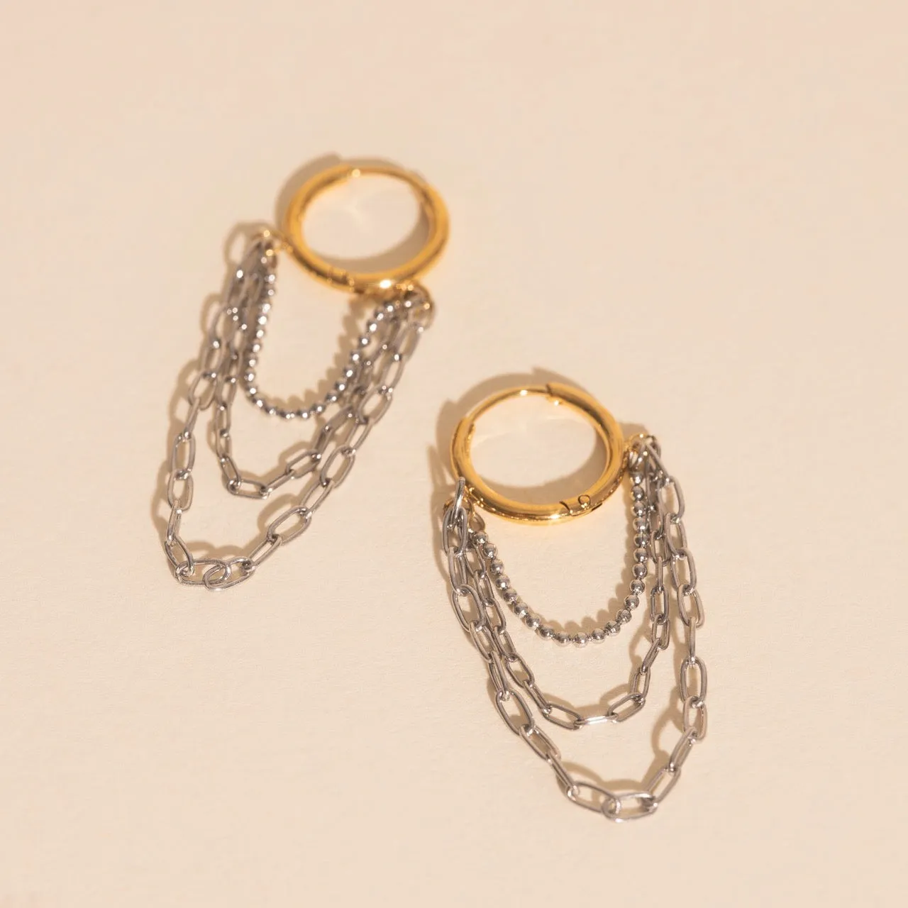 Chain Link Hoop Earrings sold by Modcloth product image thumbnail 5