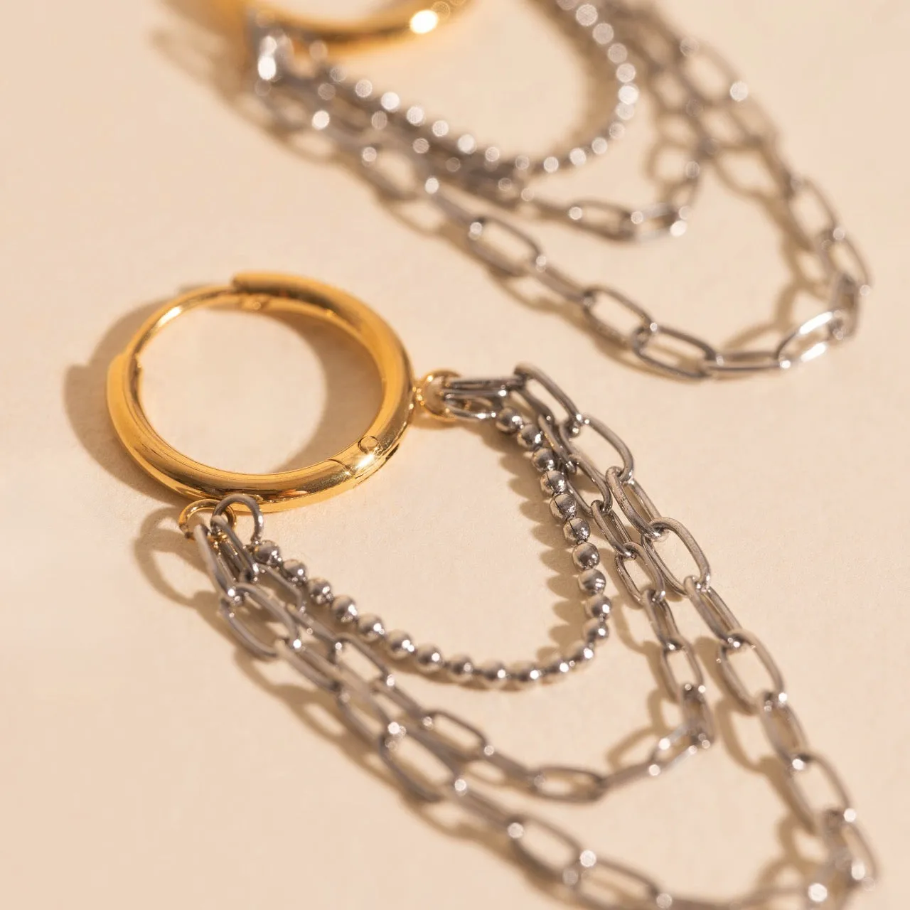 Chain Link Hoop Earrings sold by Modcloth product image thumbnail 3