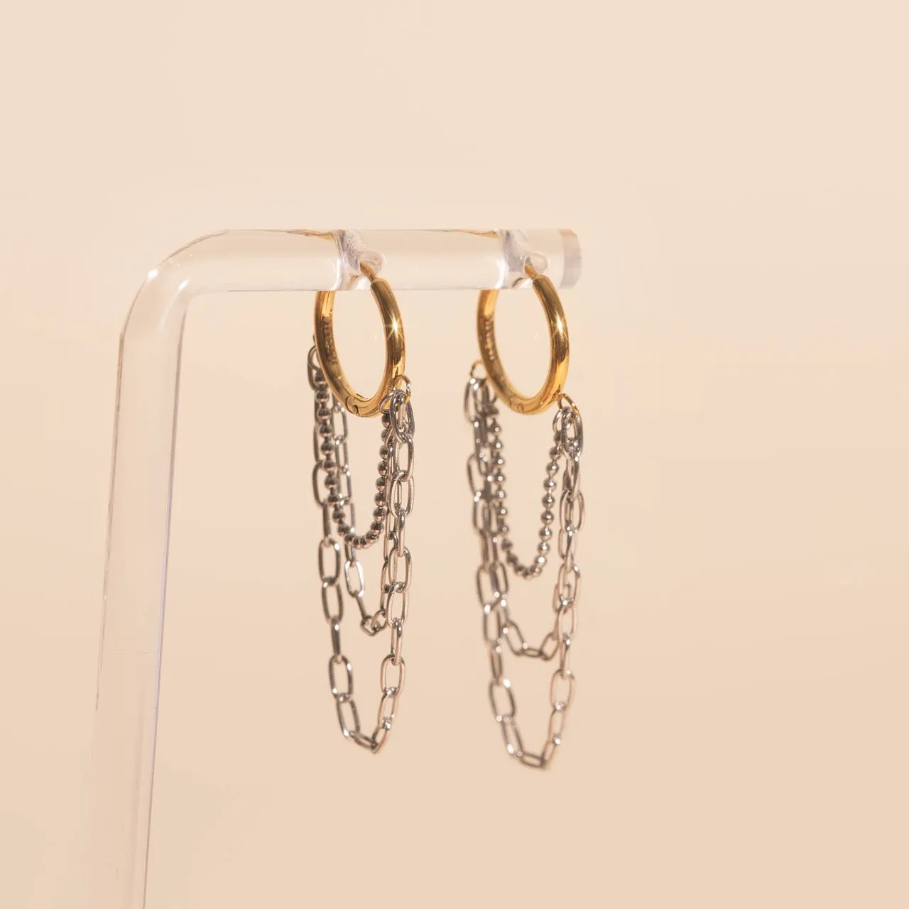 Chain Link Hoop Earrings sold by Modcloth product image thumbnail 2