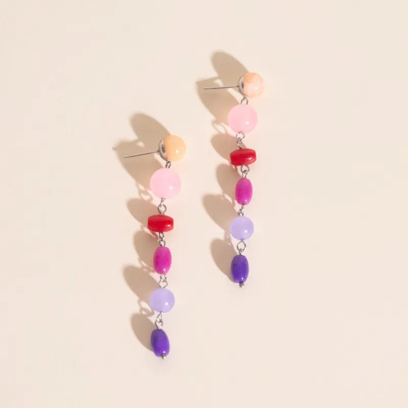 Beaded Dangle Stud Earrings sold by Modcloth