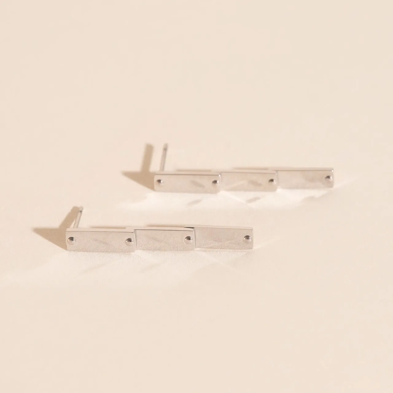 Flat Hammered Bar Stud Earrings sold by Modcloth product image thumbnail 5