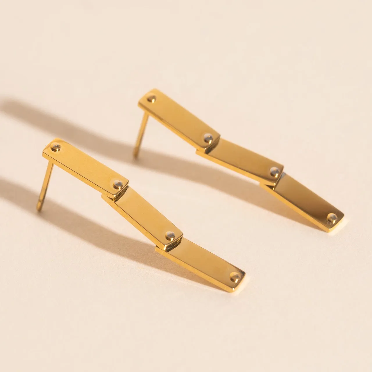 Flat Hammered Bar Stud Earrings sold by Modcloth product image thumbnail 2
