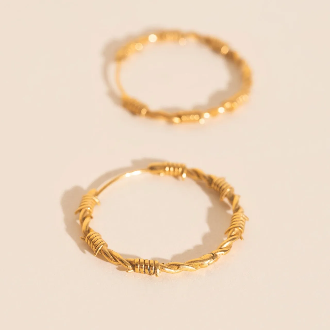Barbed Wire Huggie Hoop Earrings sold by Modcloth product image thumbnail 2