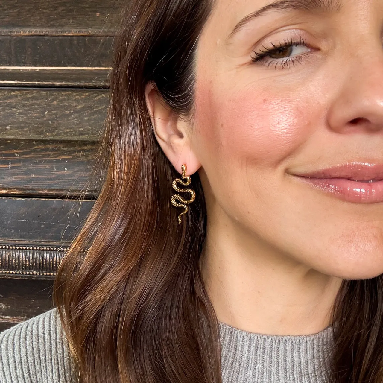 Jumbo Snake Stud Earrings sold by Modcloth