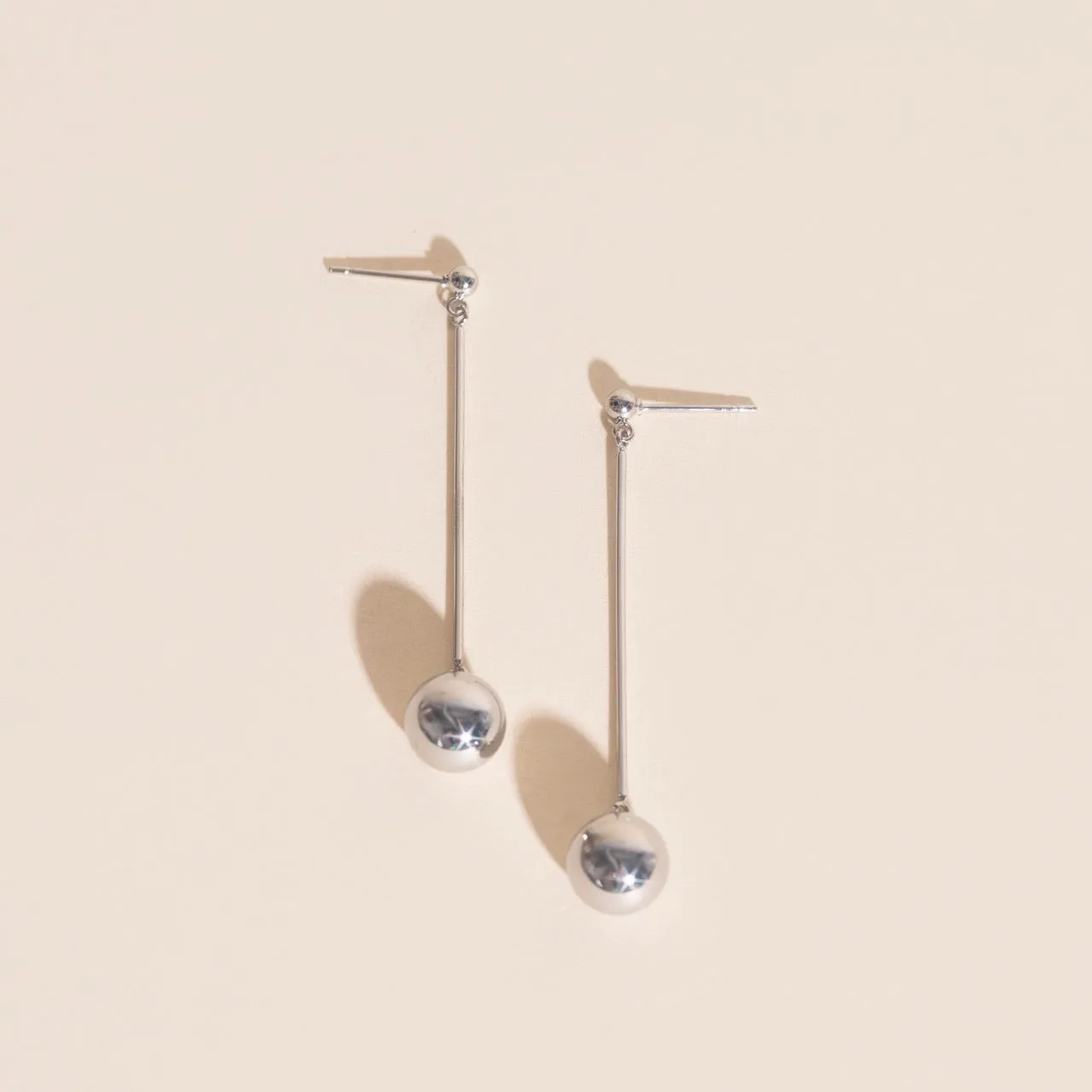 Ball Hammered Bar Stud Earrings sold by Modcloth product image thumbnail 4