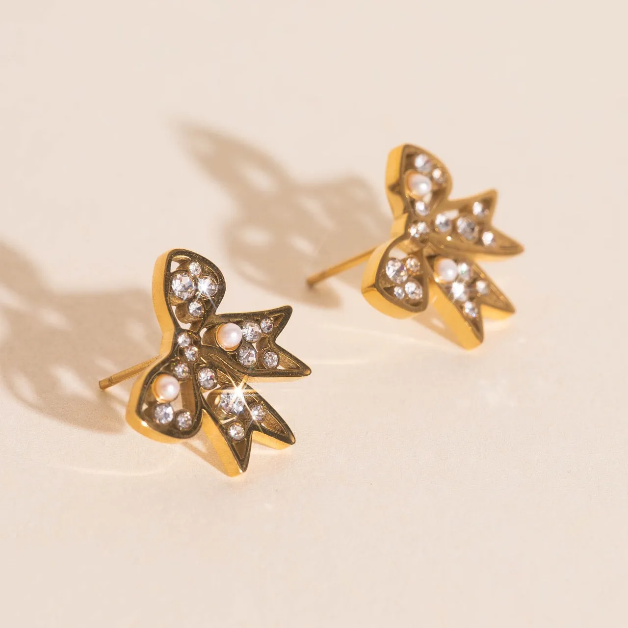 Luxe Ribbon Bow Stud Earrings sold by Modcloth product image thumbnail 3