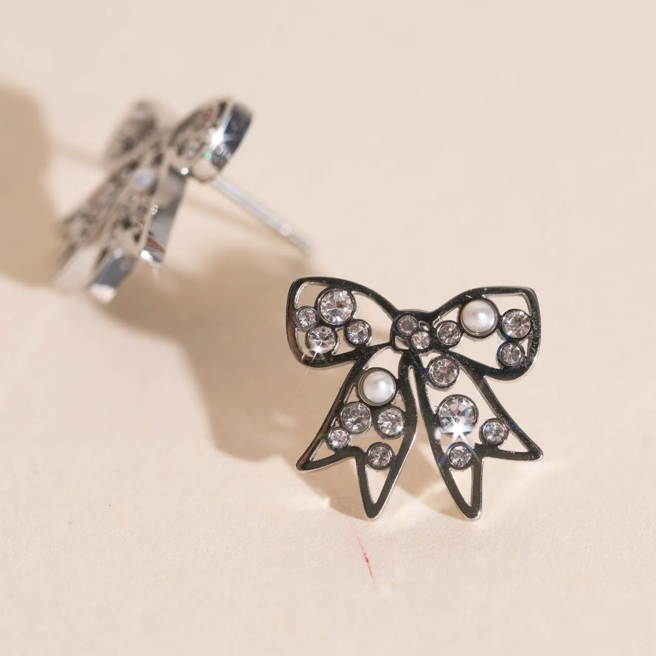 Luxe Ribbon Bow Stud Earrings sold by Modcloth product image thumbnail 4