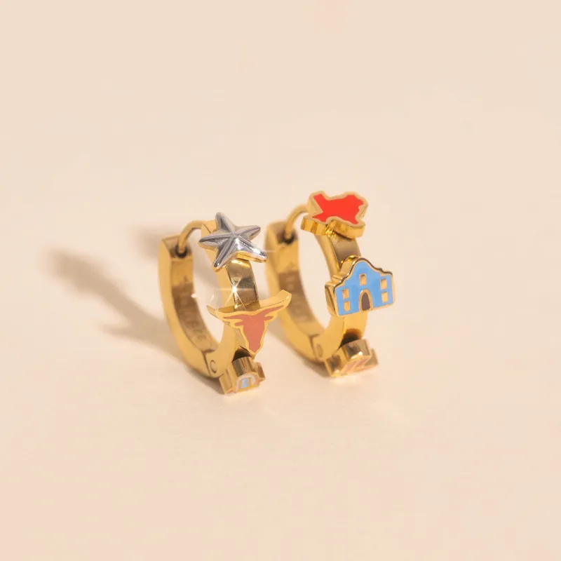 Texas 3D Huggie Hoop Earrings sold by Modcloth