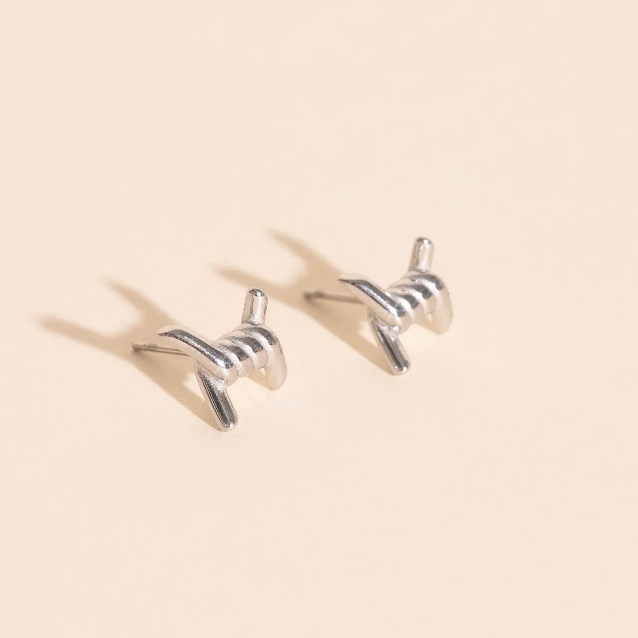 Barbed Wire Stud Earrings sold by Modcloth product image thumbnail 3