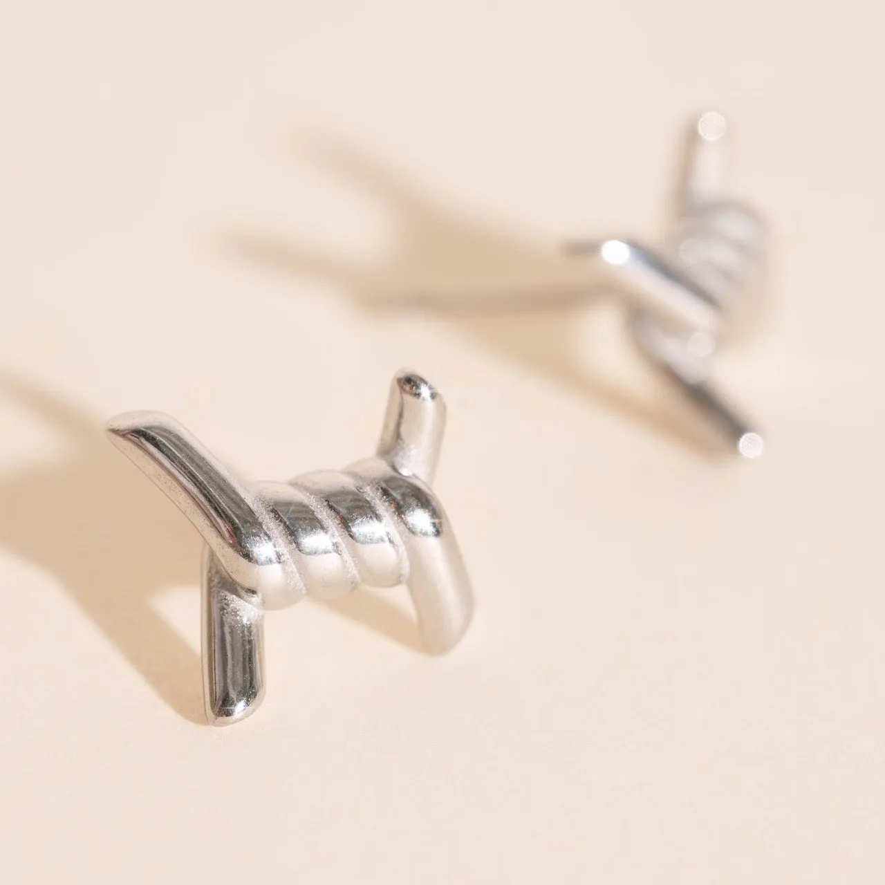 Barbed Wire Stud Earrings sold by Modcloth product image thumbnail 4
