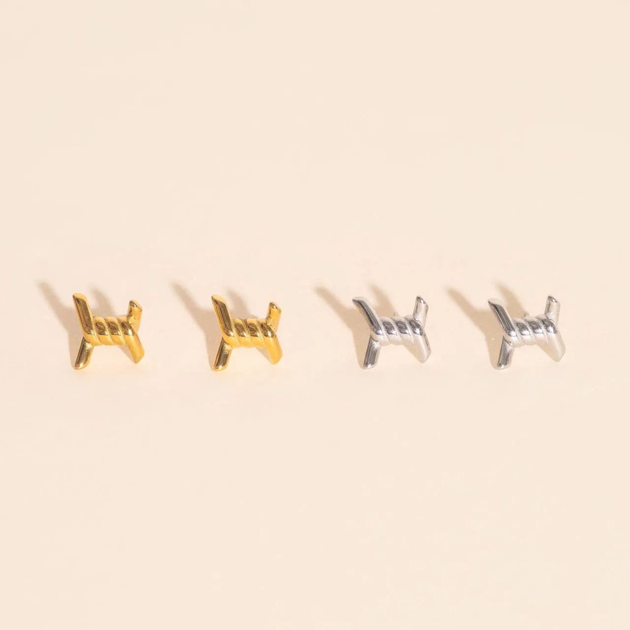 Barbed Wire Stud Earrings sold by Modcloth product image thumbnail 5