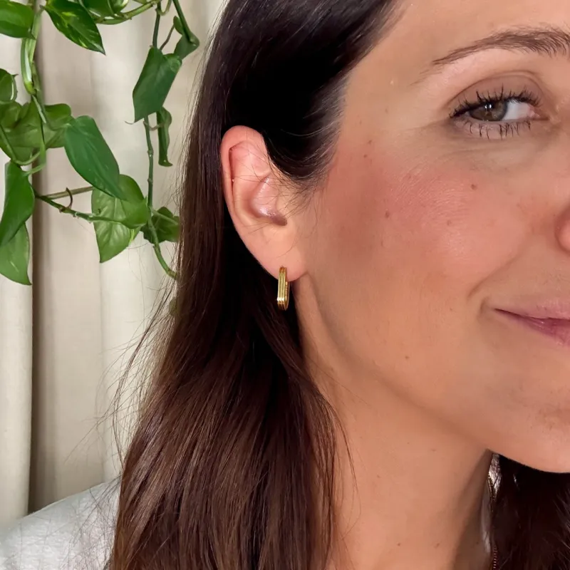 Oblong Line Huggie Hoop Earrings sold by Modcloth