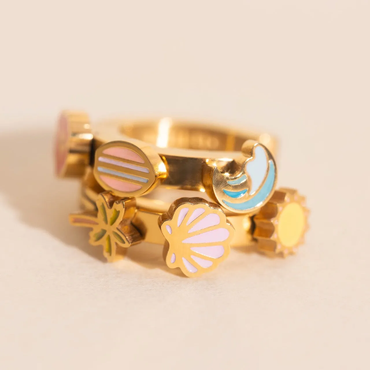 Beach 3D Huggie Hoop Earrings sold by Modcloth product image thumbnail 2