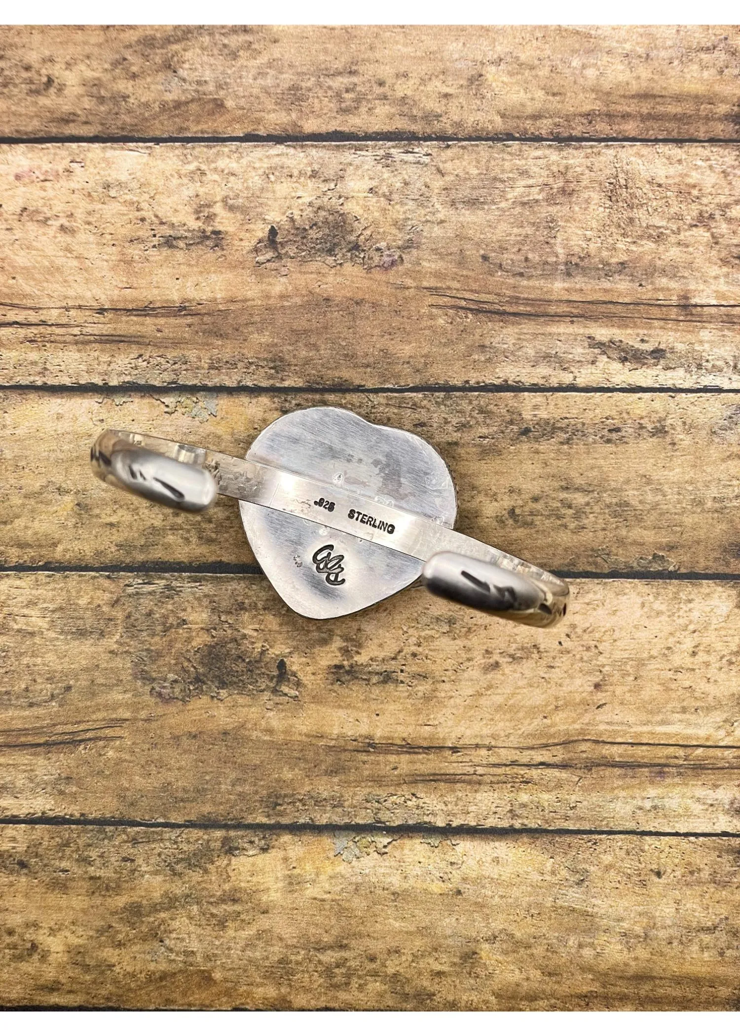 Sterling Silver Heart Cuff Turquoise Billiard Ball Lucky #7 sold by Modcloth product image thumbnail 4