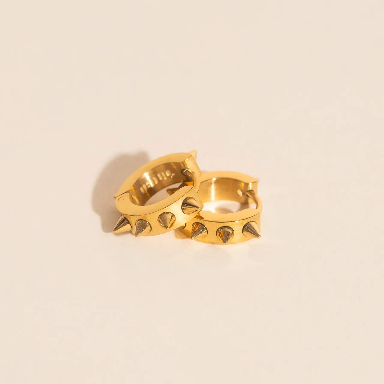 Spiked Chunky Huggie Hoop Earrings sold by Modcloth product image thumbnail 5