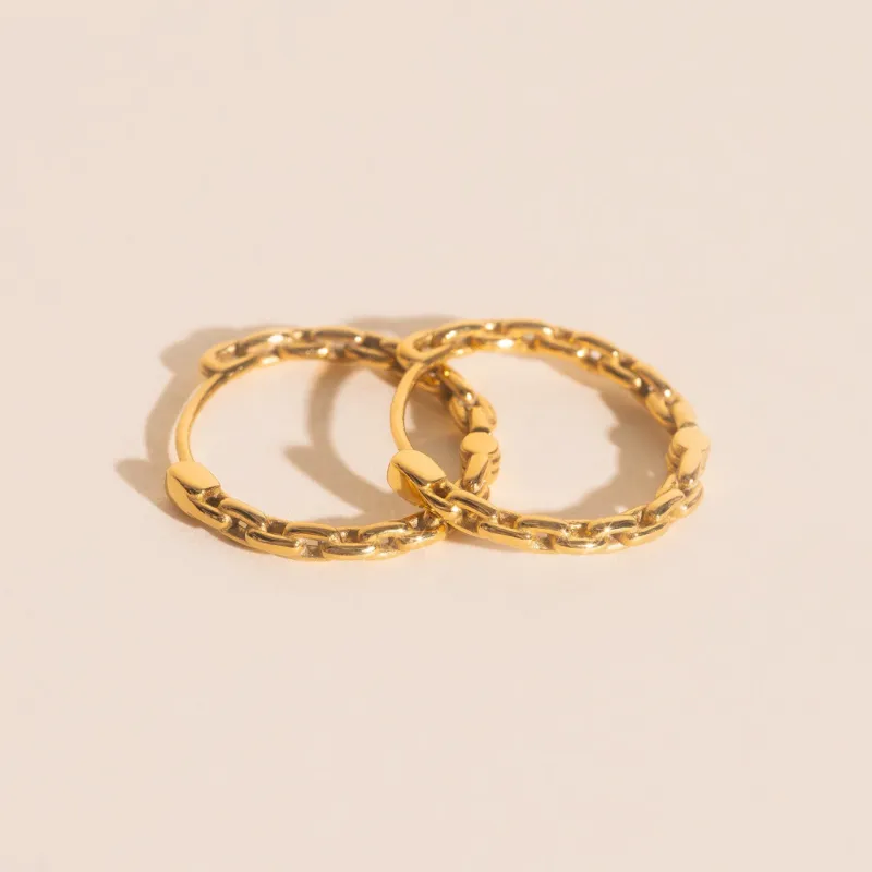 Chain Huggie Hoop Earrings sold by Modcloth