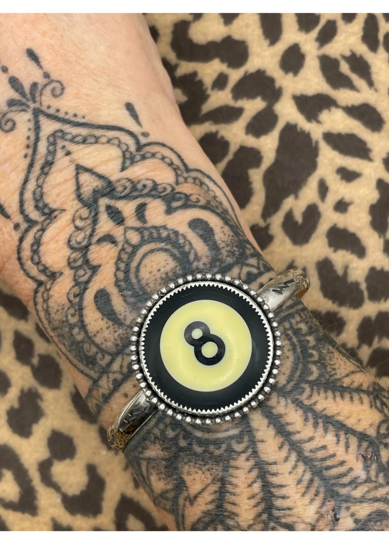 Billiard 8-Ball Cuff Bracelet Black sold by Modcloth