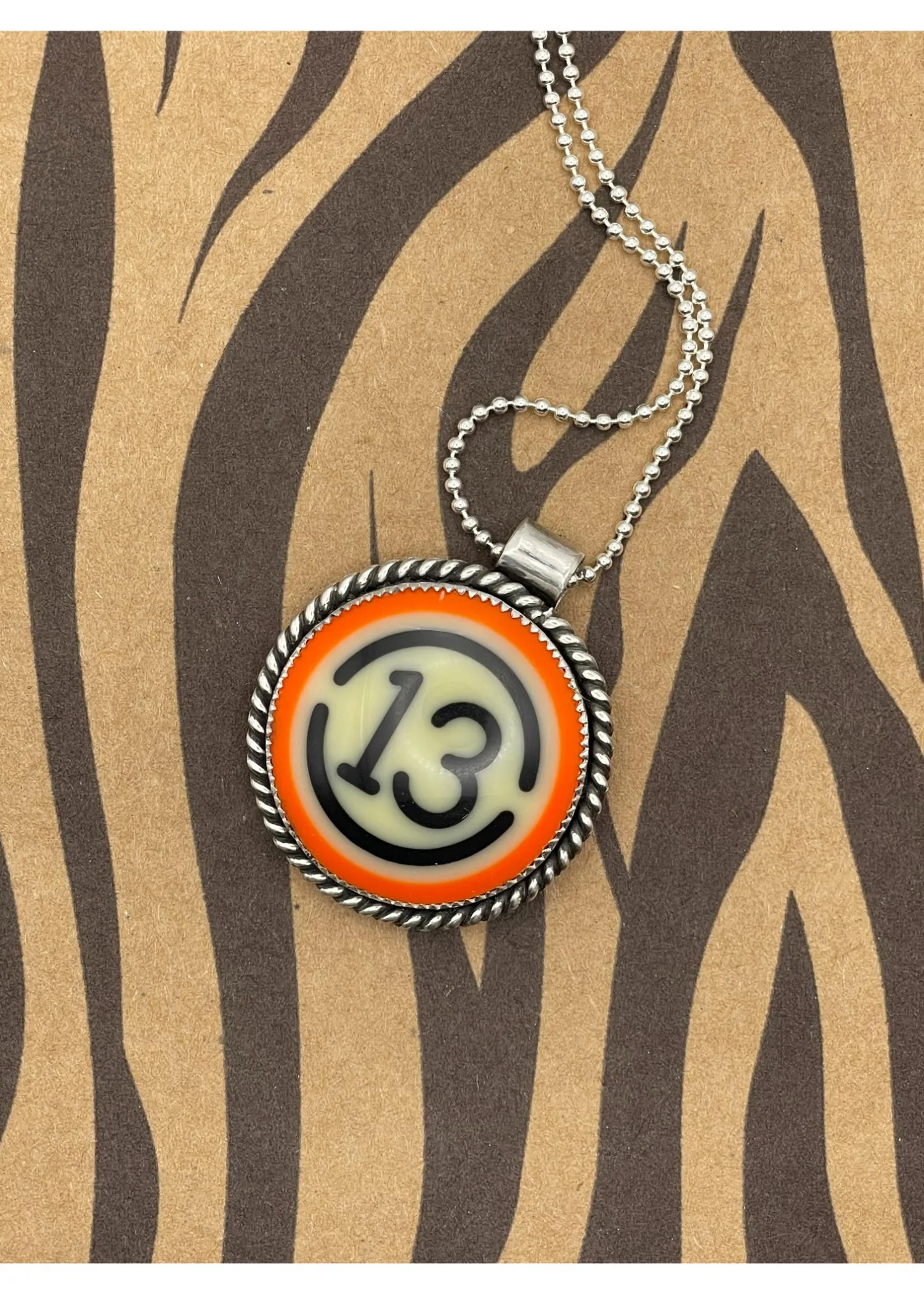 Retro Billiard Ball #13 Pendant Orange sold by Modcloth