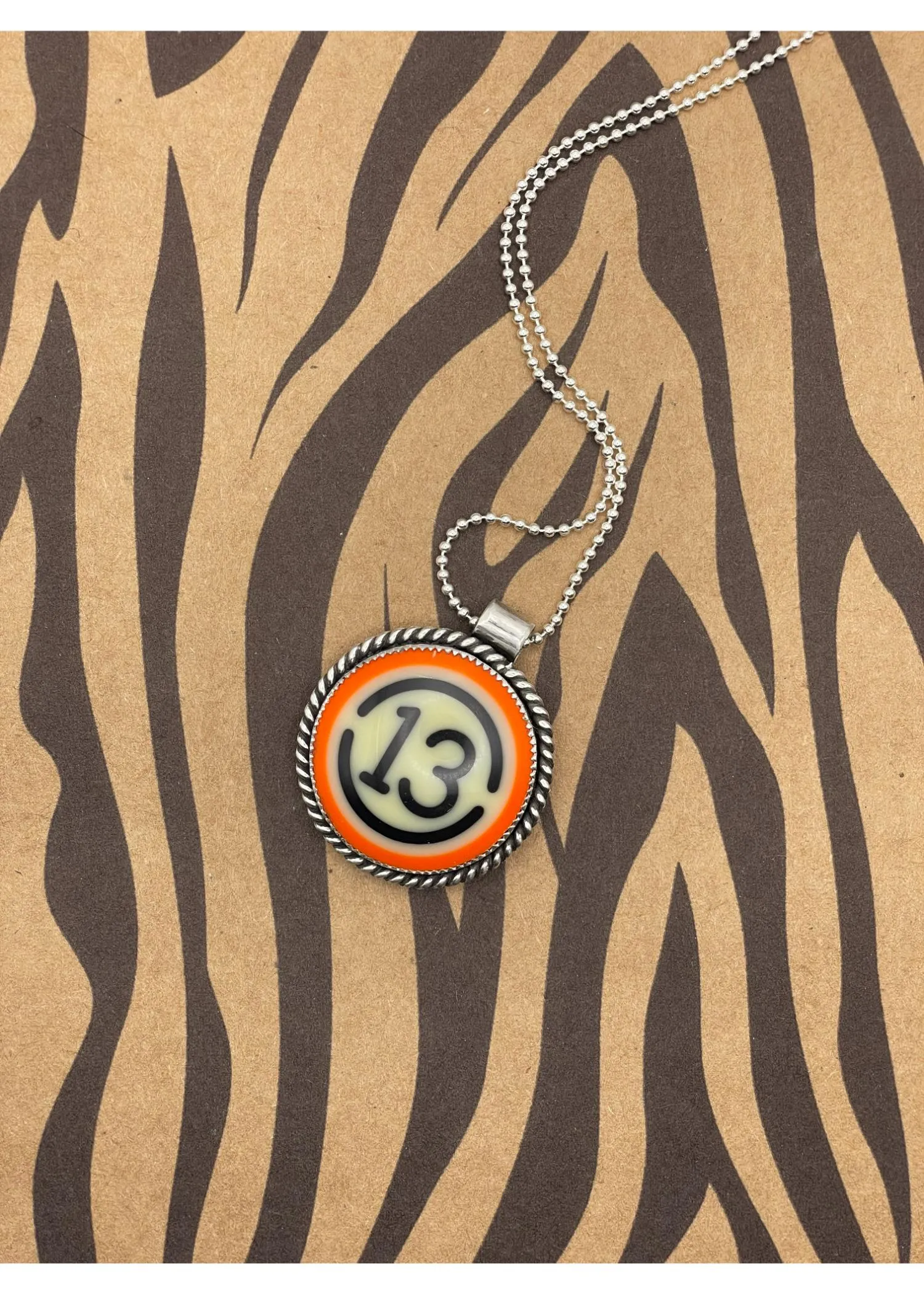 Retro Billiard Ball #13 Pendant Orange sold by Modcloth product image thumbnail 3