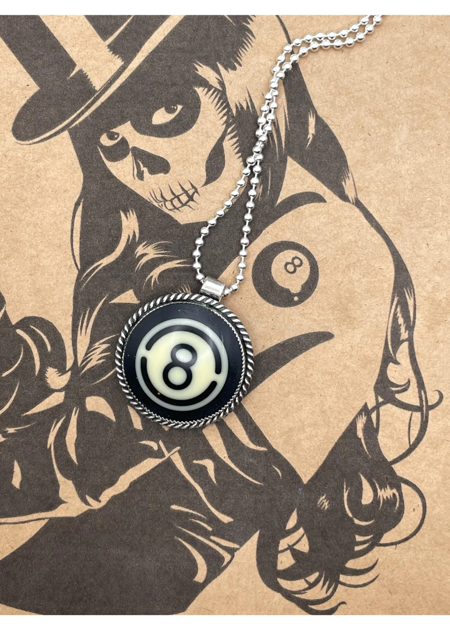 Billiard Retro 8-Ball Round Pendant Black sold by Modcloth product image thumbnail 3