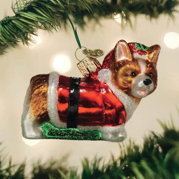 Holly Hat Corgi Puppy Ornament sold by Modcloth