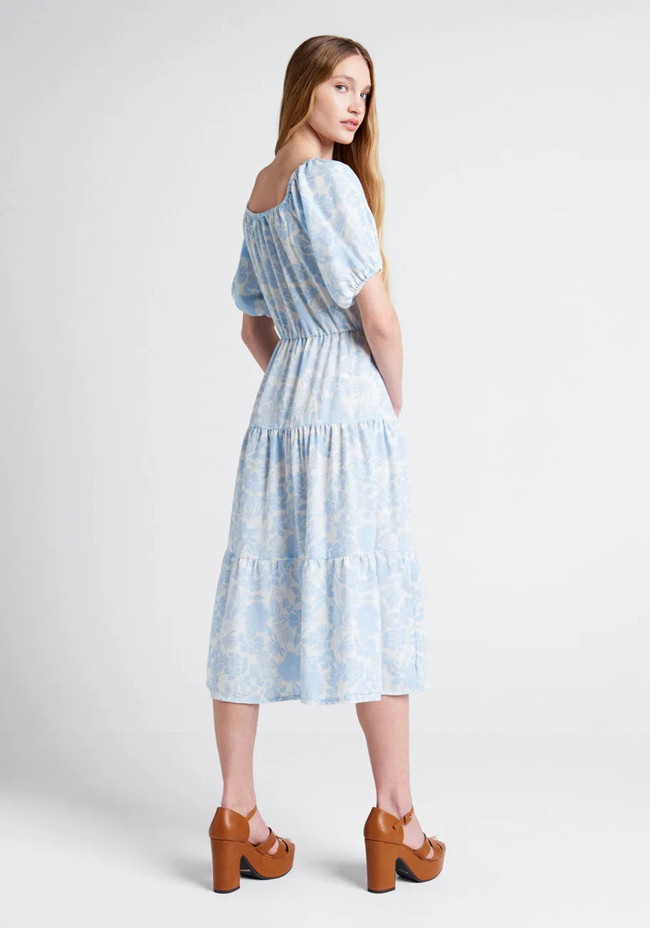 Bloom Wildly Tiered Midi Dress sold by Modcloth product image thumbnail 3