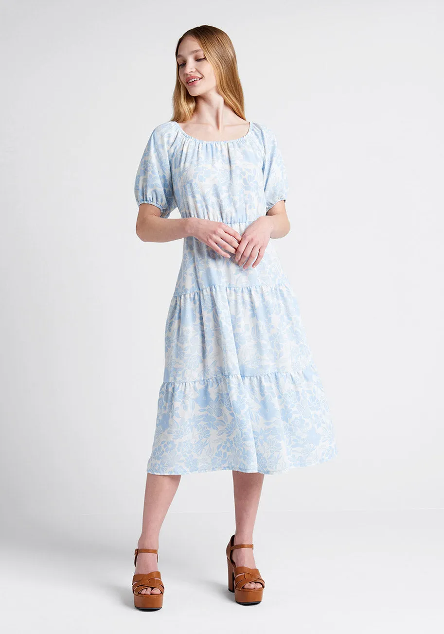Bloom Wildly Tiered Midi Dress sold by Modcloth product image thumbnail 4