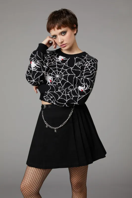 Arachnid Knit Cropped Sweater sold by Modcloth