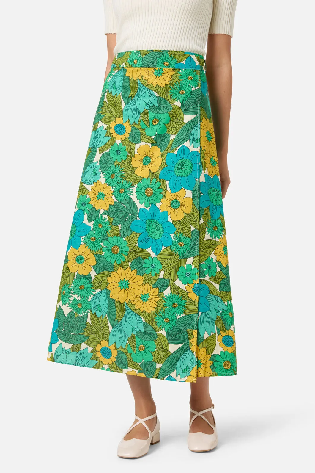 Nellie 70's Floral Wrap Skirt sold by Modcloth product image thumbnail 3