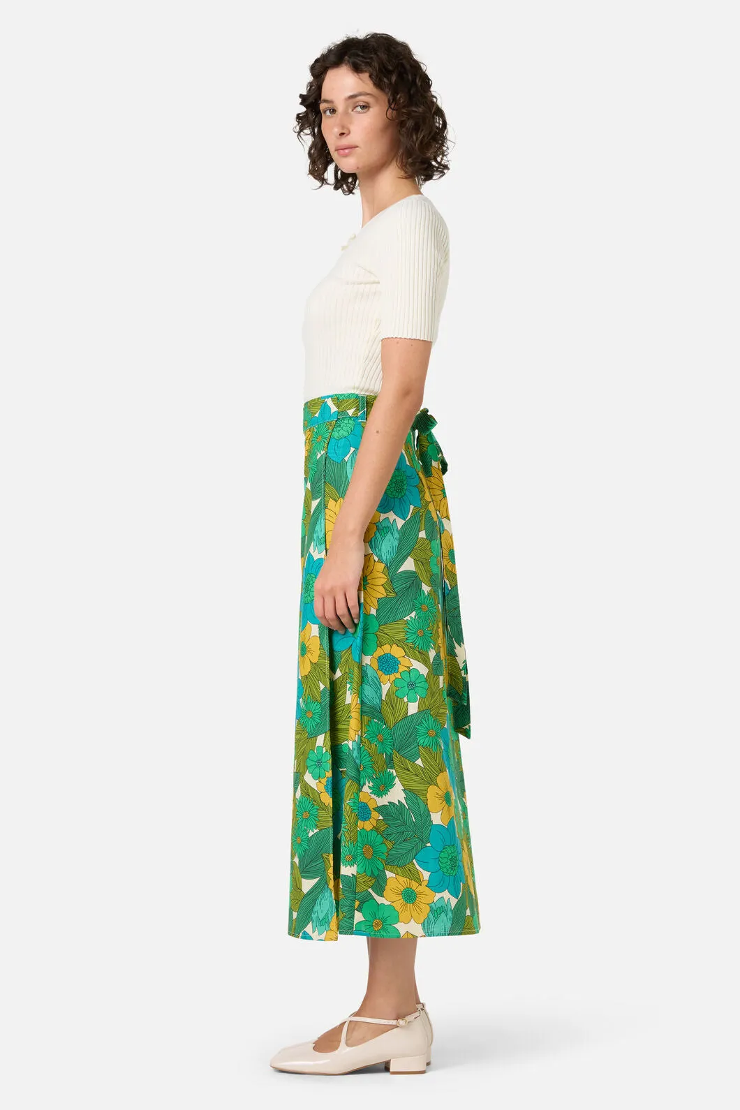 Nellie 70's Floral Wrap Skirt sold by Modcloth product image thumbnail 4