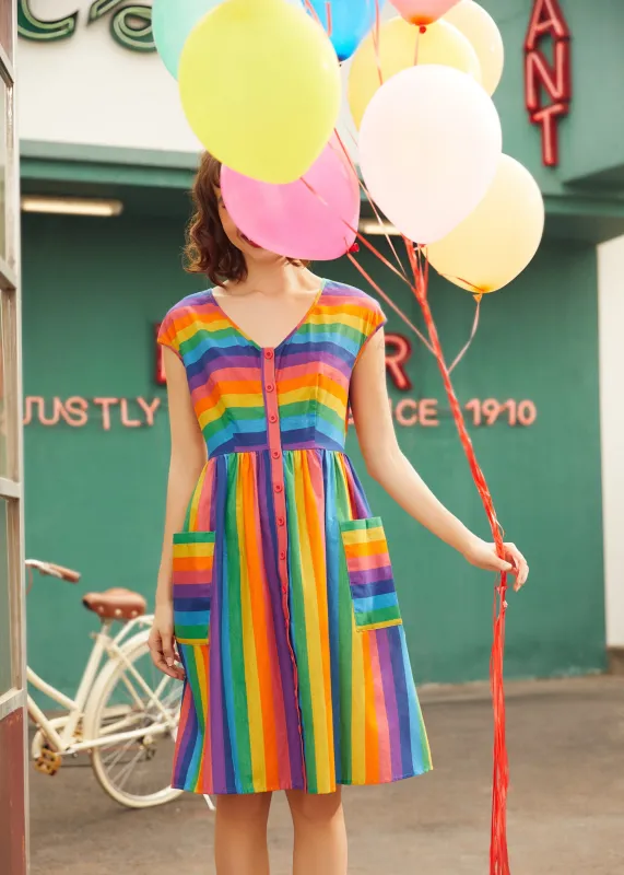 More Is More Rainbow Stripe Dress made by Modcloth
