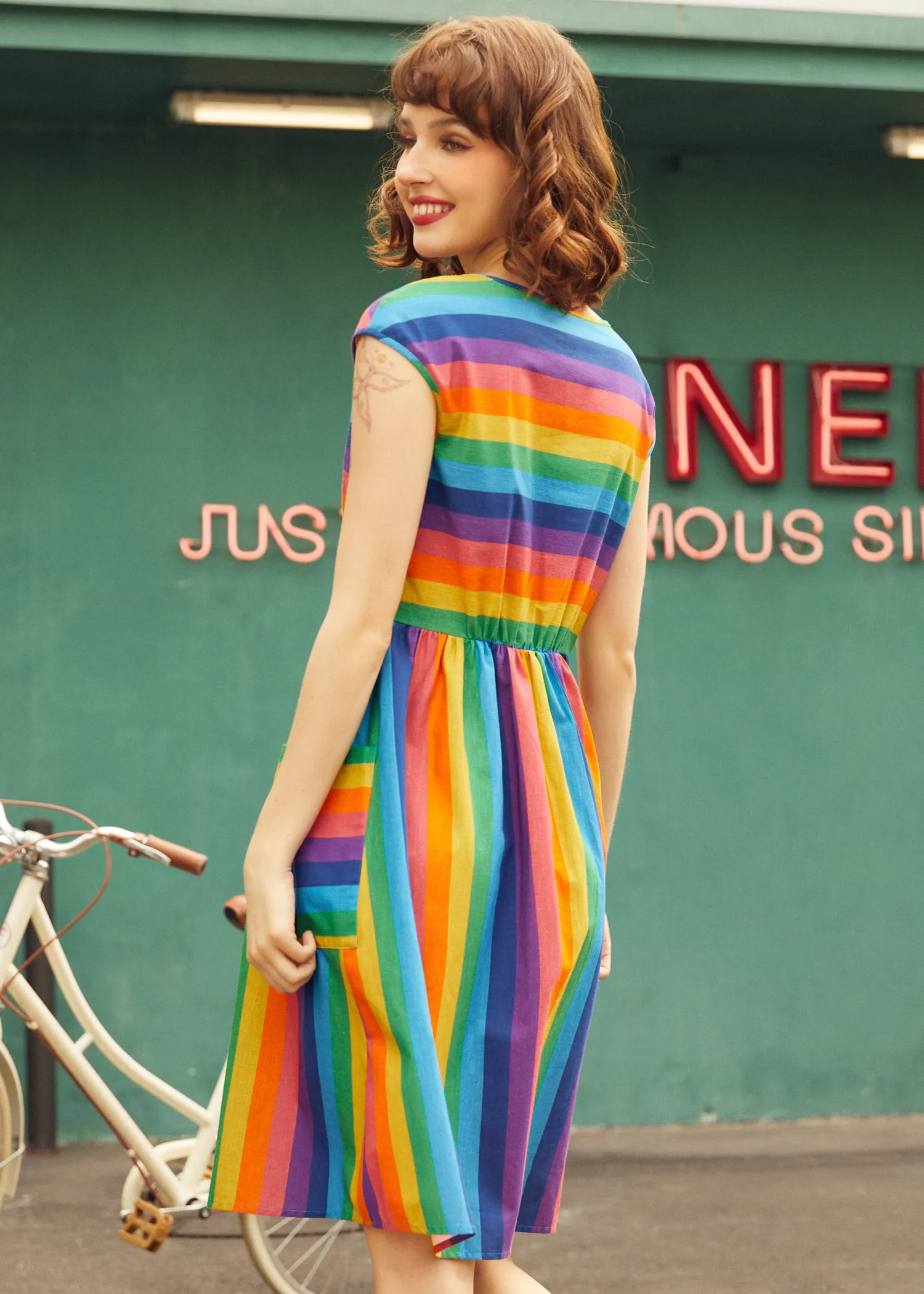 More Is More Rainbow Stripe Dress sold by Modcloth product image thumbnail 4