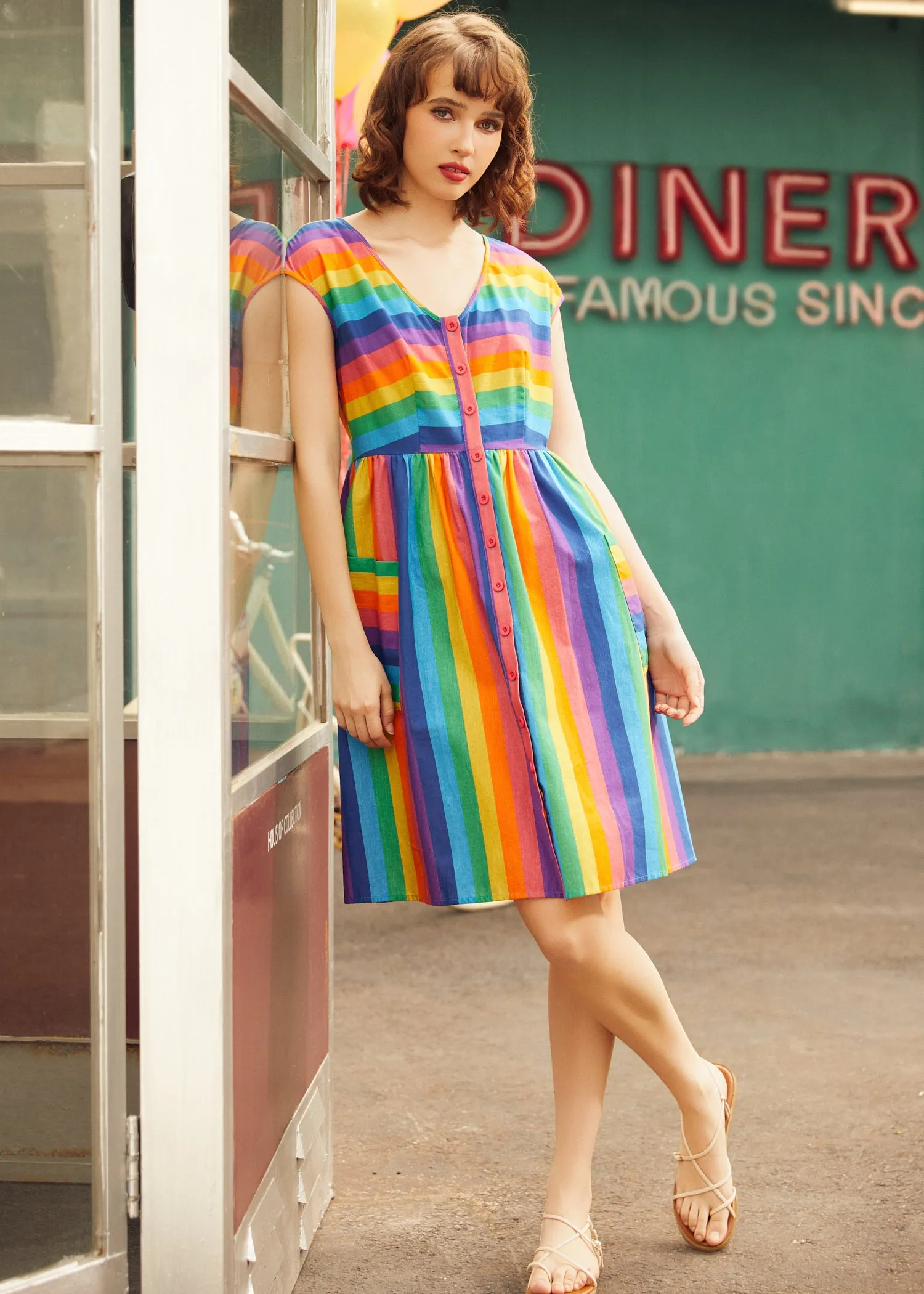 More Is More Rainbow Stripe Dress sold by Modcloth product image thumbnail 5