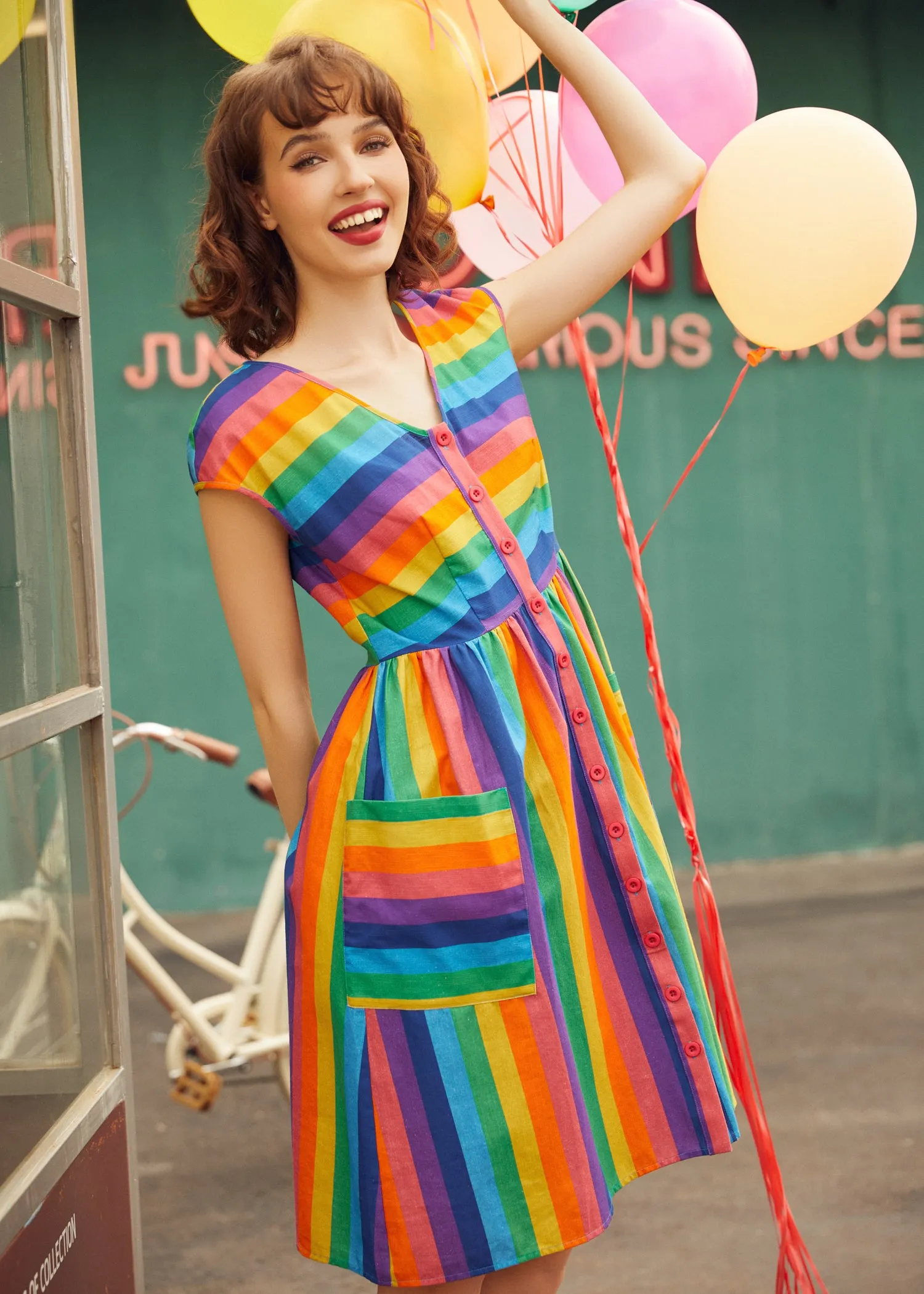 More Is More Rainbow Stripe Dress sold by Modcloth product image thumbnail 3