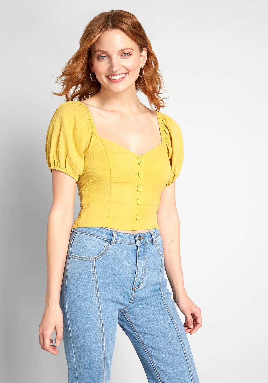 Prairie Much So Puff Sleeve Top sold by Modcloth