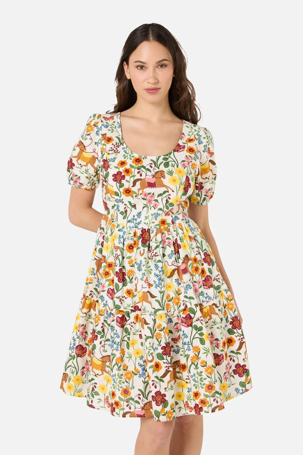 Fancy Horses Tiered Mini Dress sold by Modcloth product image thumbnail 3