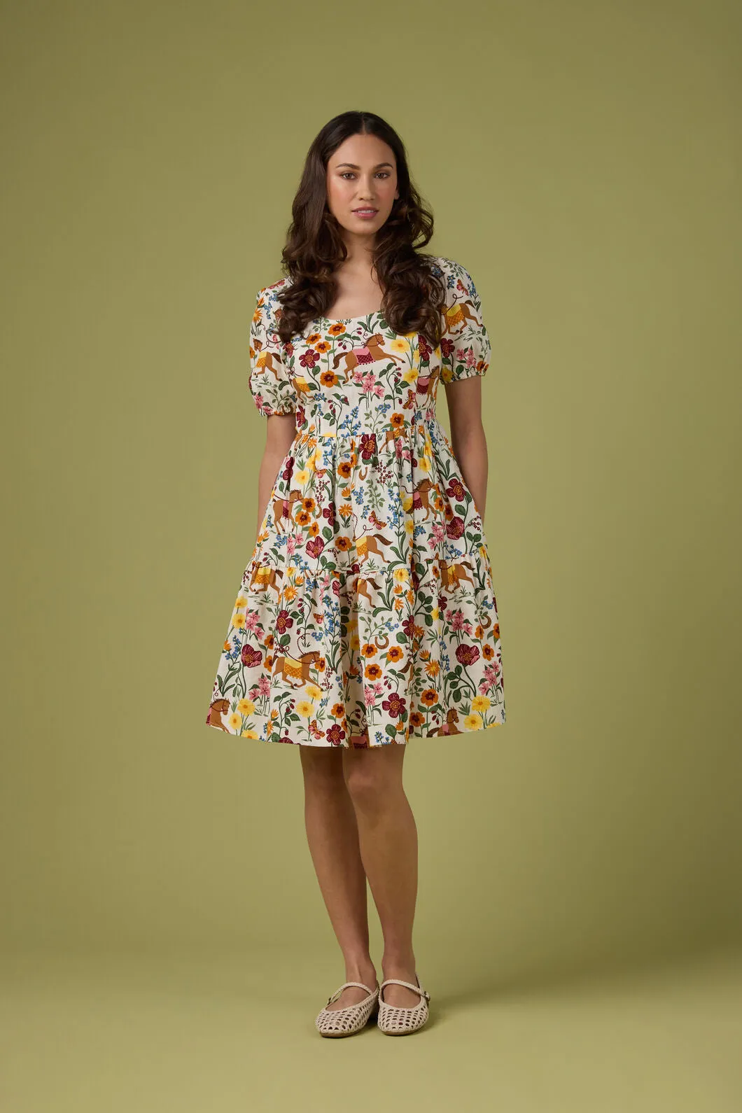 Fancy Horses Tiered Mini Dress sold by Modcloth product image thumbnail 2